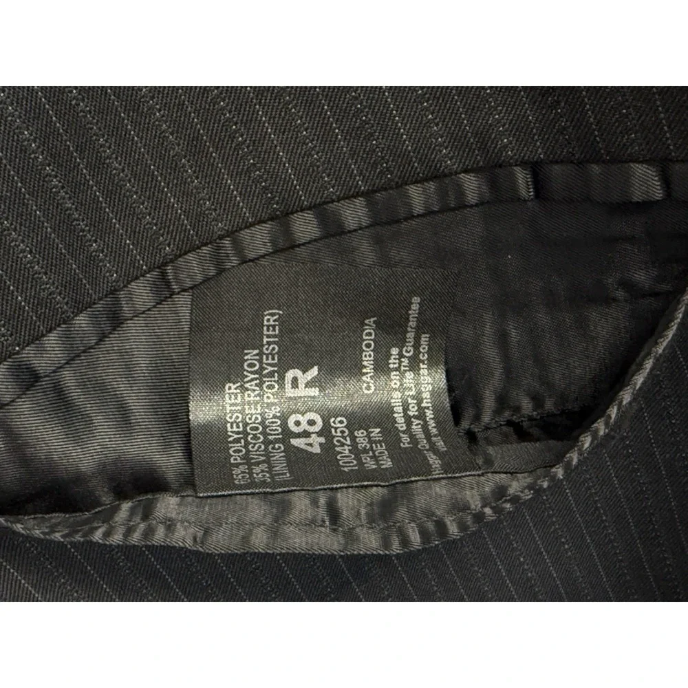 HAGGAR Suit Up System Blazer Jacket Men's‎ Size 48R Black Pinstripe